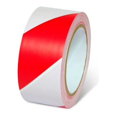 Top Tape And  Label. Global Industrial Striped Hazard Warning Tape 2inW x 108L 5 Mil Red/White 1 Roll 670651RW
